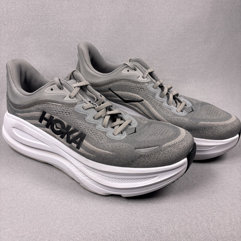 Hoka Bondi 9 Running Shoes Mens 13 Extra Wide 4E 1162015 GCTC Grey Lightly Used